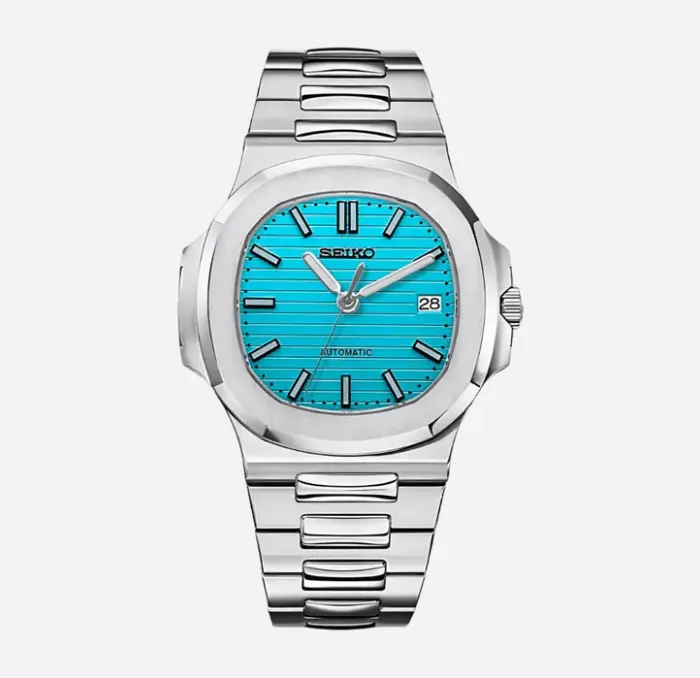 Seiko Mod Nautilus Tiffany Sky Blue 41mm - Custom Automatic Watch | NH35